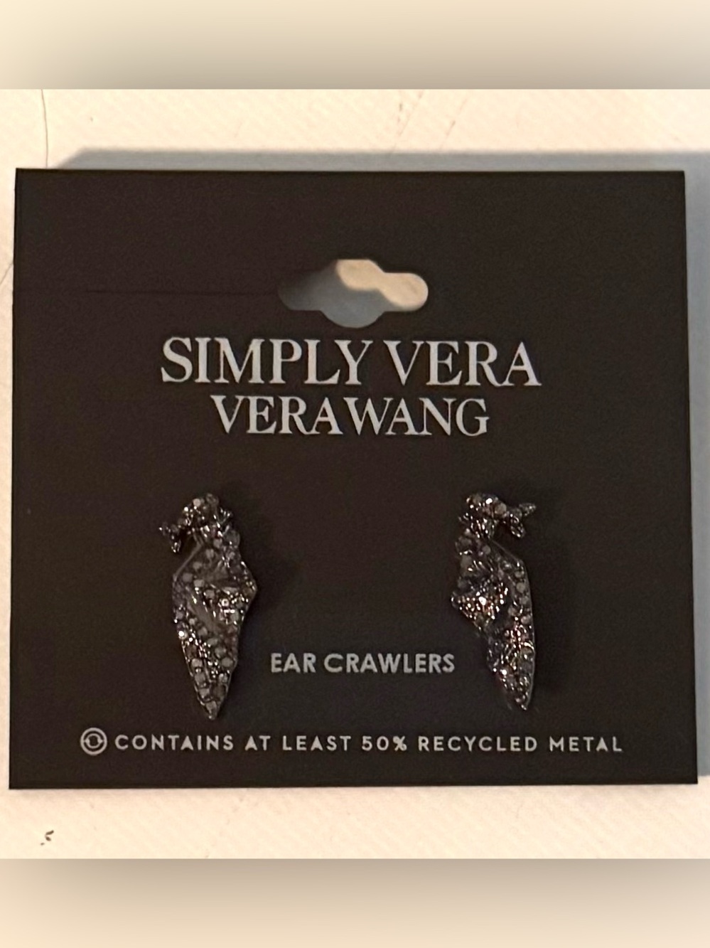 Simply Vera Vera Wang Gunmetal Black Crystal Ear Crawlers